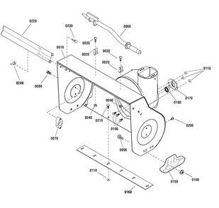 Auger Housing Assembly Diagram and Parts List for 1695874 2010 Briggs and Stratton Snow Blower